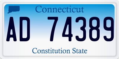 CT license plate AD74389