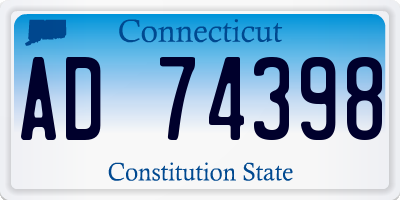 CT license plate AD74398