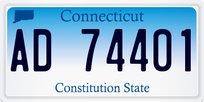 CT license plate AD74401