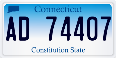 CT license plate AD74407