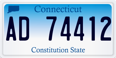 CT license plate AD74412