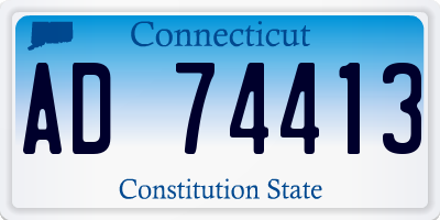 CT license plate AD74413