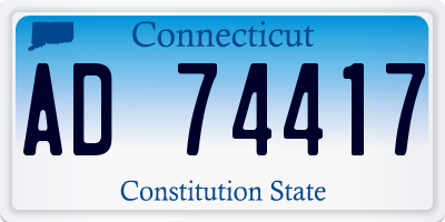 CT license plate AD74417