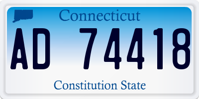 CT license plate AD74418