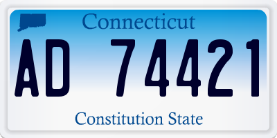 CT license plate AD74421