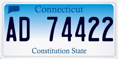 CT license plate AD74422