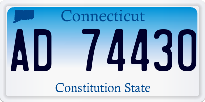 CT license plate AD74430