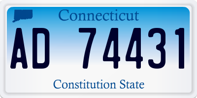 CT license plate AD74431