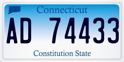 CT license plate AD74433