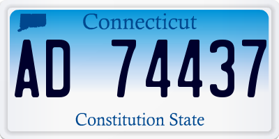 CT license plate AD74437