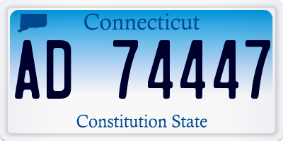 CT license plate AD74447