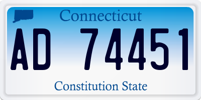 CT license plate AD74451