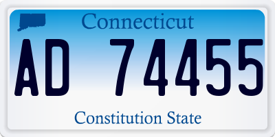 CT license plate AD74455