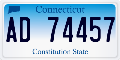 CT license plate AD74457