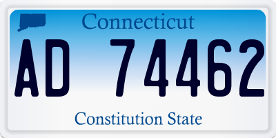 CT license plate AD74462