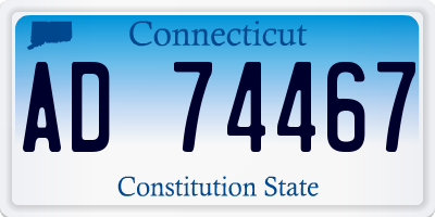 CT license plate AD74467