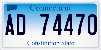CT license plate AD74470