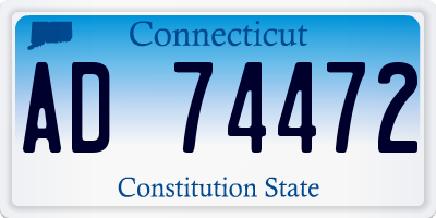 CT license plate AD74472