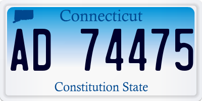 CT license plate AD74475