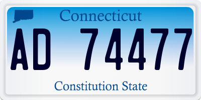 CT license plate AD74477