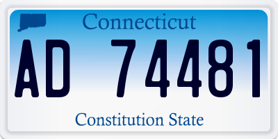 CT license plate AD74481
