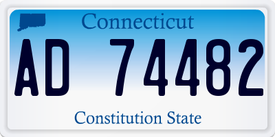 CT license plate AD74482