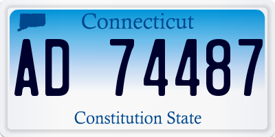 CT license plate AD74487