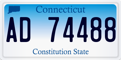 CT license plate AD74488