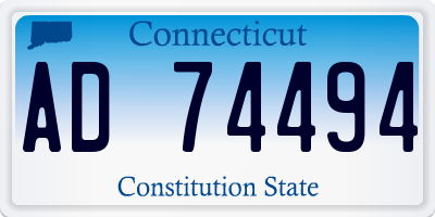 CT license plate AD74494