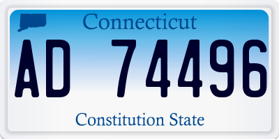 CT license plate AD74496