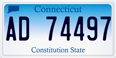 CT license plate AD74497