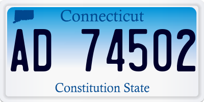 CT license plate AD74502