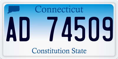 CT license plate AD74509