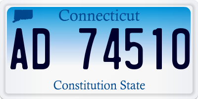 CT license plate AD74510