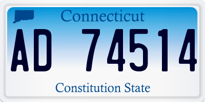 CT license plate AD74514
