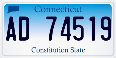 CT license plate AD74519