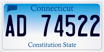 CT license plate AD74522
