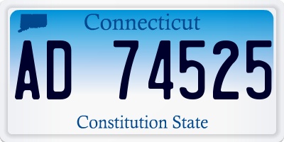 CT license plate AD74525