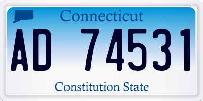 CT license plate AD74531