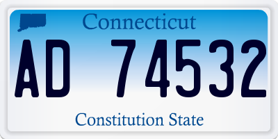 CT license plate AD74532