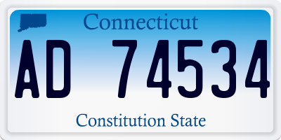 CT license plate AD74534