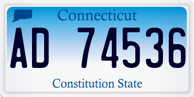 CT license plate AD74536