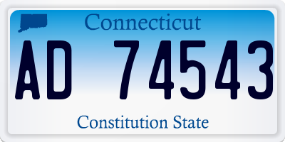 CT license plate AD74543