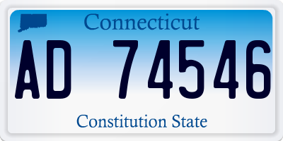 CT license plate AD74546
