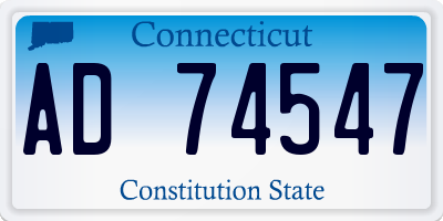 CT license plate AD74547