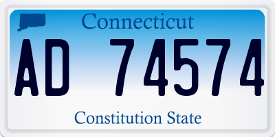 CT license plate AD74574