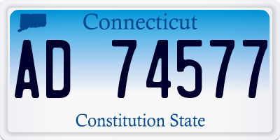 CT license plate AD74577
