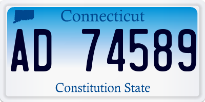CT license plate AD74589