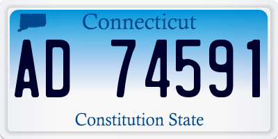 CT license plate AD74591