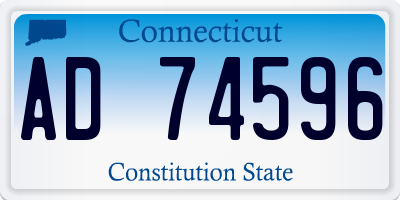 CT license plate AD74596